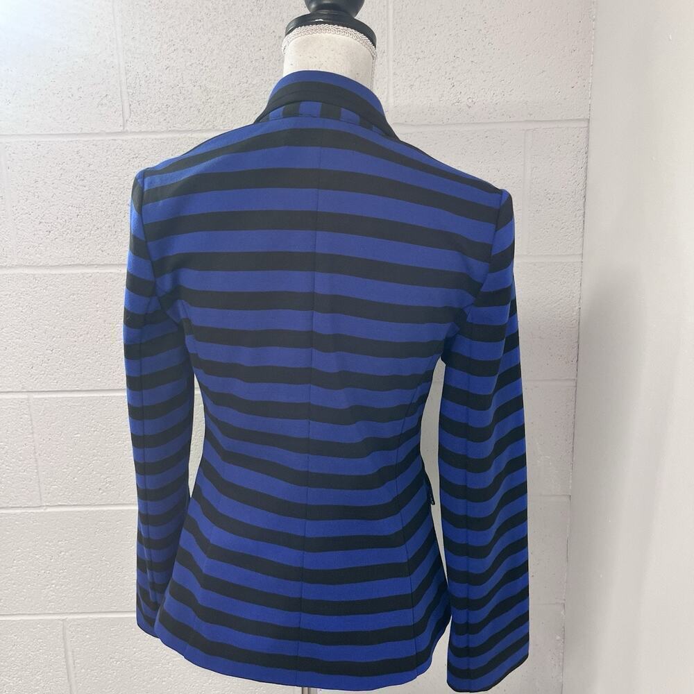 Ellen Tracy Co. Blazer Jacket size Small Royal Blue Black Stripe Stretch Career - Picture 6 of 7
